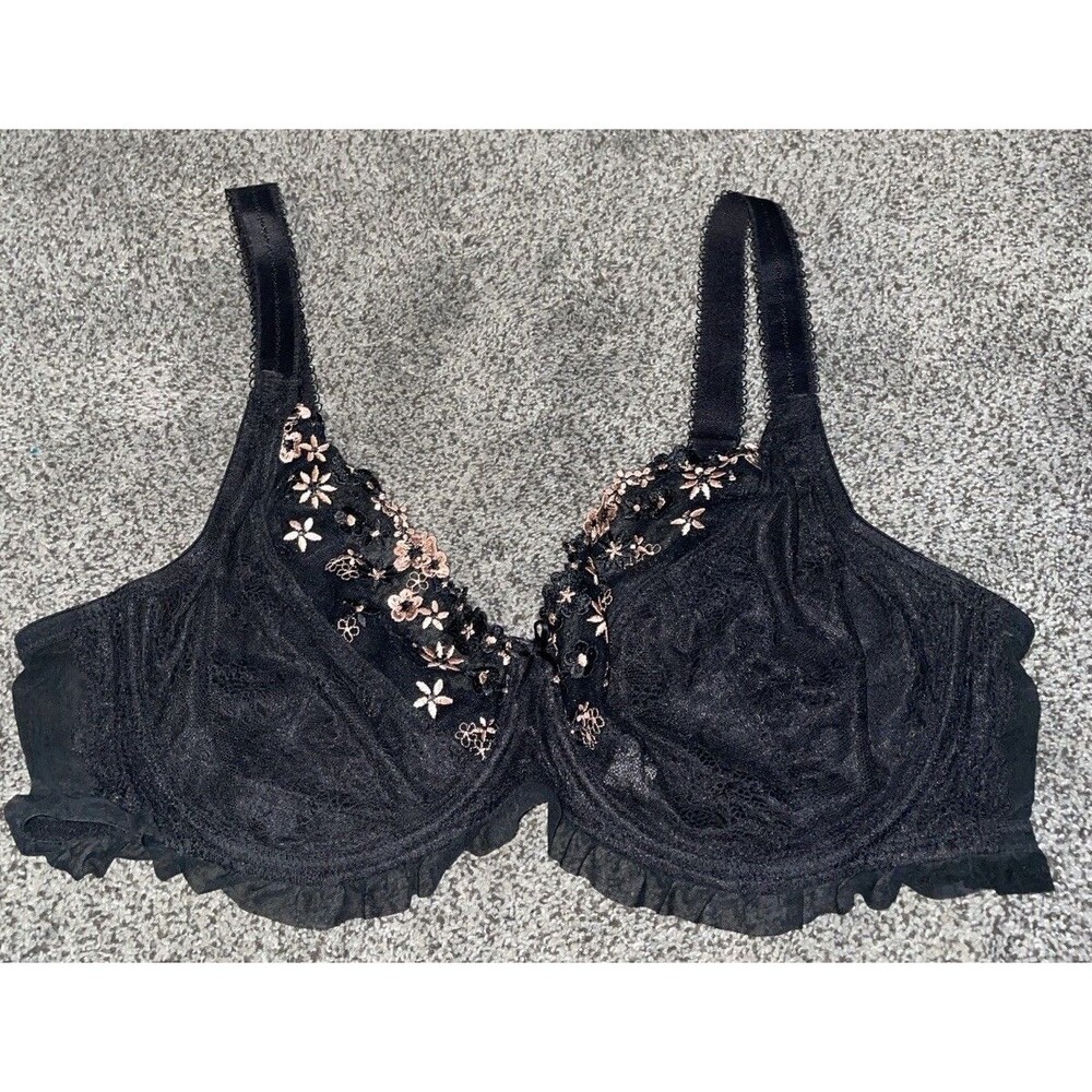 Pour Moi Flora Bra PM-20112 - 38F UK / 38G US Black lace underwired bra